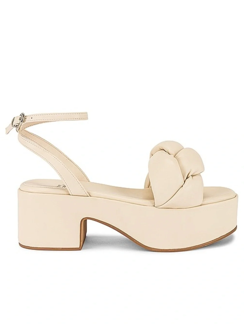 Jeffrey Campbell Womens Cream Platform Ankle-Strap Sandal